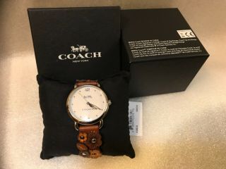 Nwt Coach Delancey Women’s Leather Strap Watch 14502744