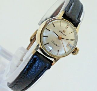 Vintage Omega Ladymatic Watch 14K Gold Filled Date 2
