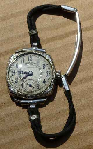 A Lecoultre Blancpain 15 Jewels Wire Lug Wristwatch Running Ww I Style
