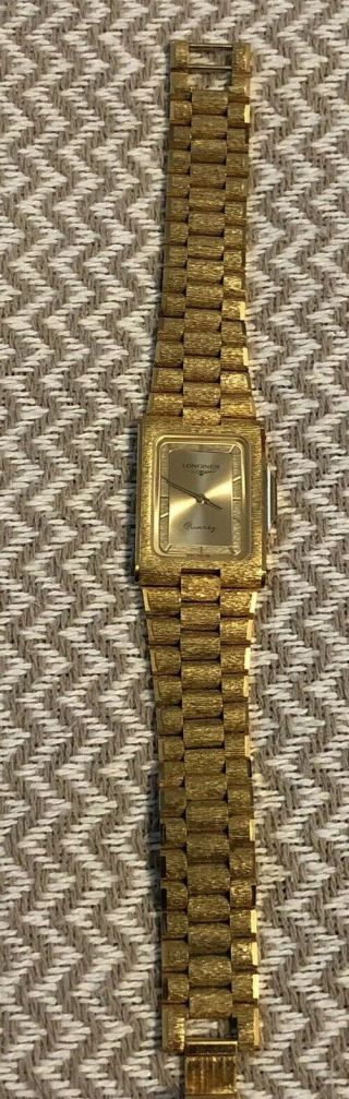 Vintage MZ5714 - Longines Quartz Stainless Steel Gold Watch - W/Original Box & Book 7