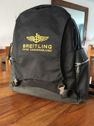 Breitling Rucksack Black And Gold Special Edition Backpack Day Bag -