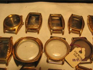 Twenty eight wrist watch cases/New old stock 18/used 9/replace worn cases. 2