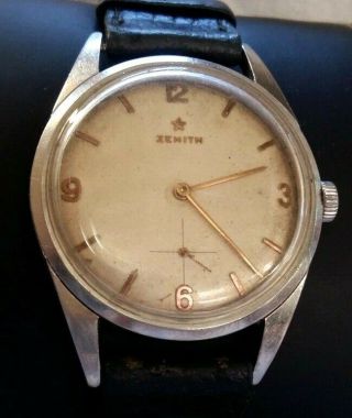 Zenith Rare Military Vintage Hand - Winding Swiss Wrist Watch Men 1970 