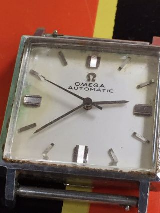 Vtg Omega Automatic Square Face Dial 670 Movement Mens Watch 17 Jewel