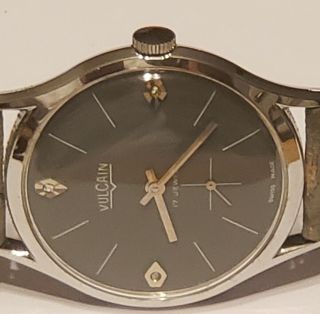 Rare Vintage 1960s Vulcain Ultra Thin Mens Swiss Made Winding Watch Running
