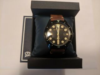 Spinnaker Cahill Automatic Watch Sp - 5033 - 02 Black W/ Leather Strap