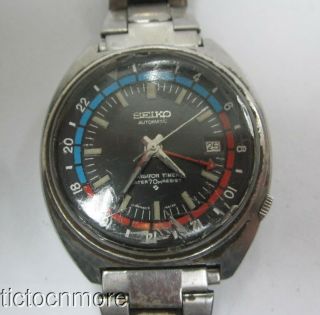 Vintage Seiko Automatic Navigator Timer 41mm Watch Retro Mens Japan 6117 - 6419t