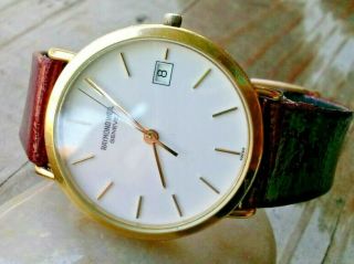 Raymond Weil Geneve 18k Gold Electroplate Formal Watch 9 " M 5507 - 2