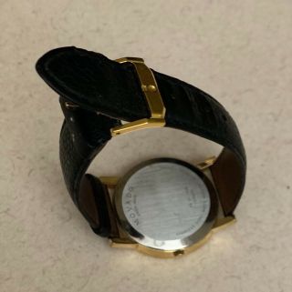✅MOVADO Museum 2100005 Gold Classic Black Dial Leather Wrist Watch Men ' s✅ 4