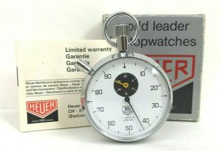 Vintage Nr Tag Heuer 7 Jewel 1/100min Stopwatch - Boxed And Papers