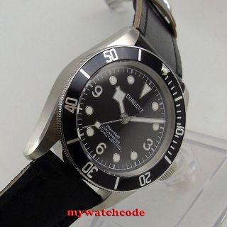 41mm corgeut black dial black bezel Sapphire glass miyota automatic mens Watch 2