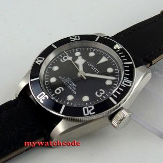 41mm corgeut black dial black bezel Sapphire glass miyota automatic mens Watch 4