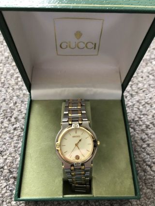 Gucci 9000m St.  Steel Two - Tone 33mm Swiss Quartz Watch