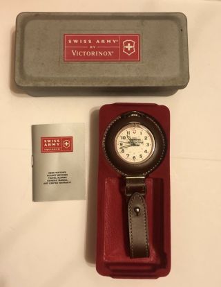 Nib Swiss Army Pocket Watch By Victorinox W/ Leather Belt Holster