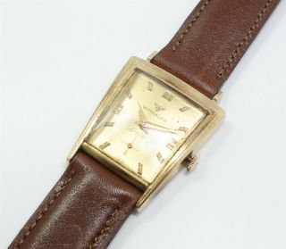 Vintage 1950s/60s Mid Century Modern Swiss Wittnauer 9e1 Gold Gf 17j Wristwatch