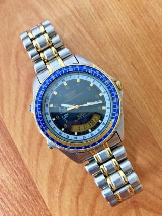 Rare Vintage Pulsar By Seiko V051 - 0002 Ana - Digi Alarm Chronograph Quartz Watch