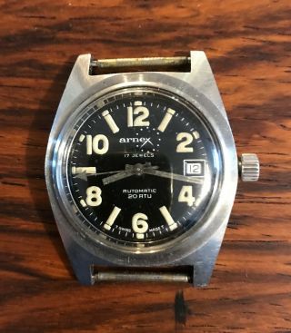 Vintage Arnex Divers Automatic Wristwatch Stainless Steel Case,  Runs