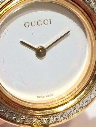 Vintage Swiss GUCCI 11/12.  2 Bracelet Watch ft.  Diamond Bezel Surround 5