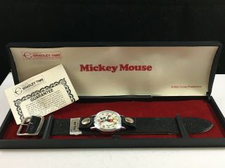 Rare 1970s Nos Vintage Bradley / Elgin Walt Disney " Pie Eye " Mickey Mouse Watch