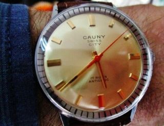Cauny City Rare Vintage Swiss Watch.  In (old Stock)