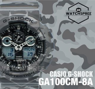 Casio G - Shock Big Bold Case Of Ga - 100 Camouflage Series Grey Watch Ga100cm - 8a