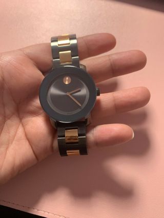 Authentic Movado Bold Rose Gold Gunmetal