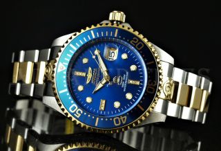 Invicta 47mm Grand Diver Auto Diamond Ltd Ed Blue Dial Two Tone Ss 300m Watch