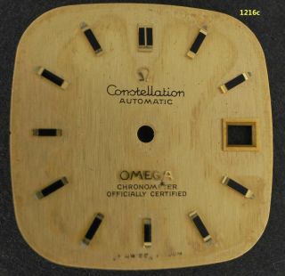 1216,  Vintage 18k Omega Constellation Dial Only,  28/.  00 X 28.  00mm
