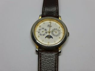 Vintage “hermes” Gold Plated,  Moon Phase,  Japan Move,  Men’s Watch Fully