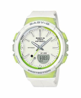 Casio Baby - G For Running Series Step Tracker White Resin Strap Watch Bgs100 - 7a2