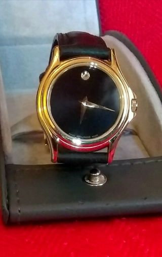 Vintage Movado Museum Ladies Watch,  Stainless Steel With 10 Microns 18k Plated.