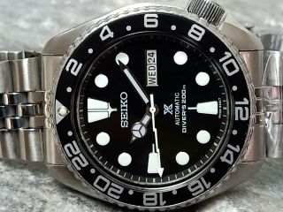 Vintage Seiko Diver 6309 - 7290 Black Prospex Slim Turtle Automatic Men Watch 7n9