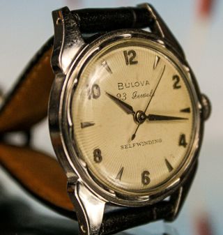 Vintage Mens 1950s Bulova 23 Jewel Self Winding Stainless Watch Sharp