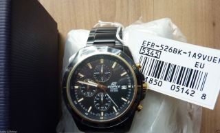 EFR - 526BK - 1A9 Black Gold Men ' s Watches Casio Edifice Chronograph 100m 2
