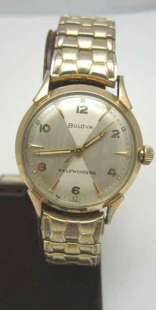 Vintage Bulova Selfwinding Wrist Watch Gold Filled Case