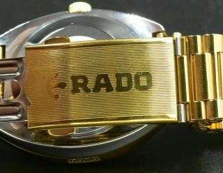 Vintage Rado Diastar Automatic Gold Swiss Mens Wrist Watch Red & White Diamond 6