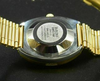Vintage Rado Diastar Automatic Gold Swiss Mens Wrist Watch Red & White Diamond 7