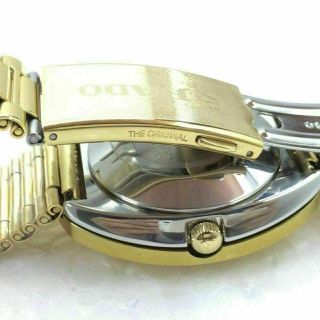 Vintage Rado Diastar Automatic Gold Swiss Mens Wrist Watch Red & White Diamond 8