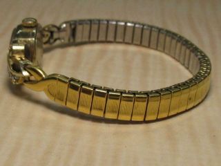 Vintage Bulova 14K Case & Back Ladies ' Jewelry Watch w.  Diamonds 3