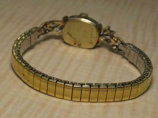 Vintage Bulova 14K Case & Back Ladies ' Jewelry Watch w.  Diamonds 4