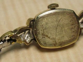 Vintage Bulova 14K Case & Back Ladies ' Jewelry Watch w.  Diamonds 7