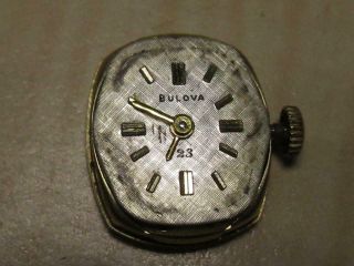 Vintage Bulova 14K Case & Back Ladies ' Jewelry Watch w.  Diamonds 8