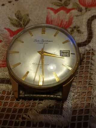 Vintage Seiko Sportsman Calendar Diashock 17 Mechanical Watch - Fully