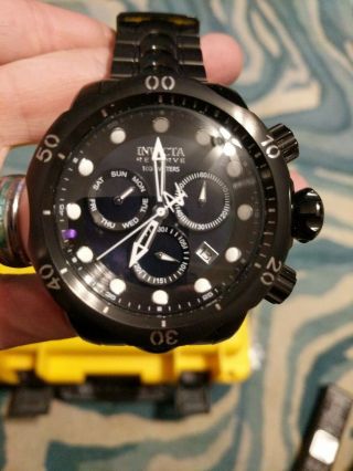 Invicta Reserve Venom Black Mop Stainless Steel Swiss Mvt Chronograph 53mm Watch