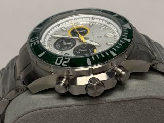 Nautis 45mm Dive Green/W Chrono 500 Watch Sapphire Crystal 7