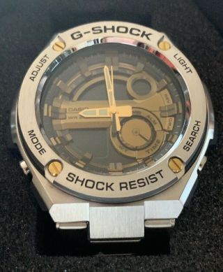 Casio G - Shock G - Steel Wr 20bar World Time Silver Men 