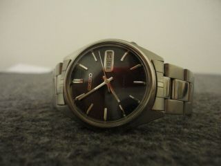 1970s Seiko 6309 - 7159 Mens 17j Black Dial Automatic Ss Day/date Watch - Serviced