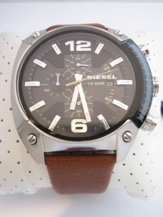 Diesel Watch Dz4296 Overflow Black Dial Stainless Steel Chronograph Bnib
