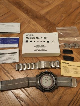 Casio Pro Trek Prw 2000t Tough Solar - Titanium Bracelet And Triple Sensors