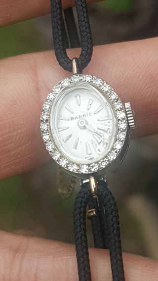 Vintage Benrus 14k white gold And Diamond cocktail watch.  vintage Gold & Diamond 4